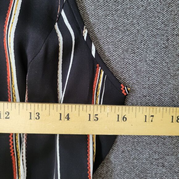 Classiques Entier Size 2 Black Striped Silk Blend Handkerchief Hem Dress READ652 - Picture 5 of 11
